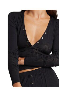 NEGATIVE Black Whipped Henley Shirt - Size S--NEW, NEVER opened/worn